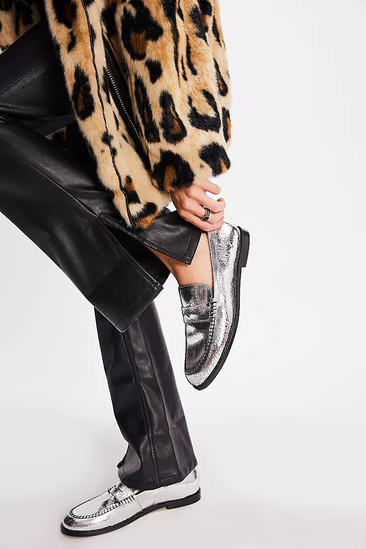 BLANKET STITCH LOAFER in Pale Pewter