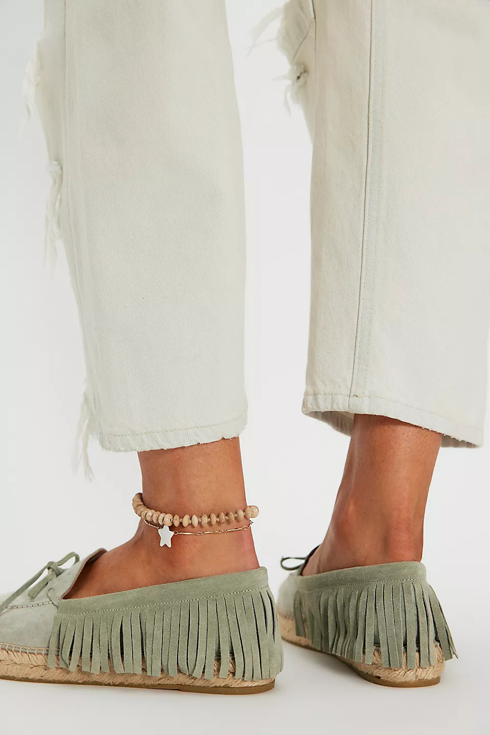 FARAWAY FRINGE ESPADRILLE in Mint