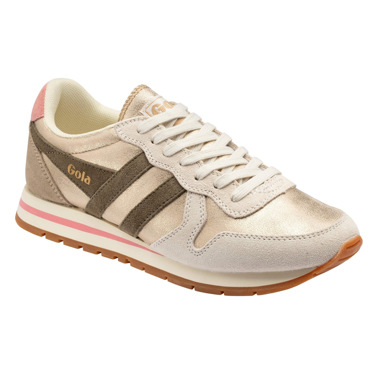 DAYTONA BLAZE in Gold + Khaki + Coral Pink
