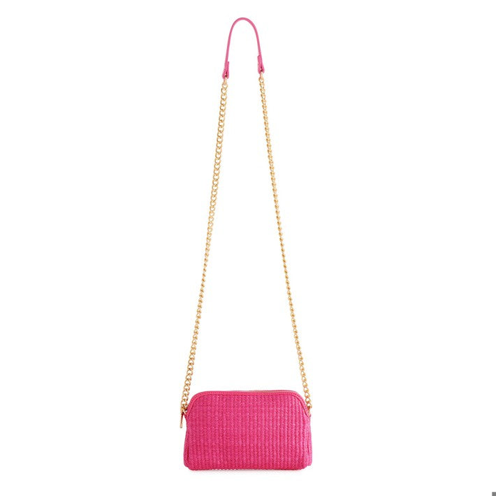 JOSEPHINE STRAW MINI SHOULDER in Pink