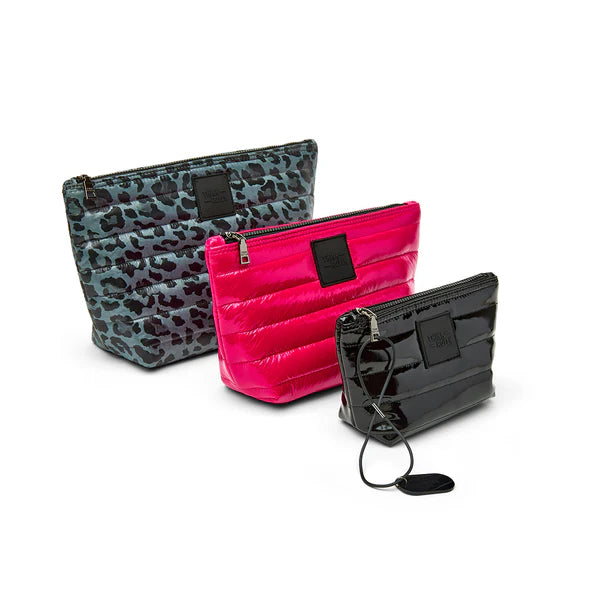 TRAVEL TRIO in Smokey Leopard/Glossy Fuchsia/Black Patent