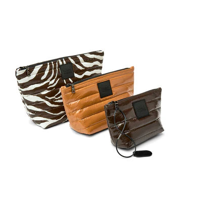 TRAVEL TRIO in Chocolate Zebra/Nude/Chocolate