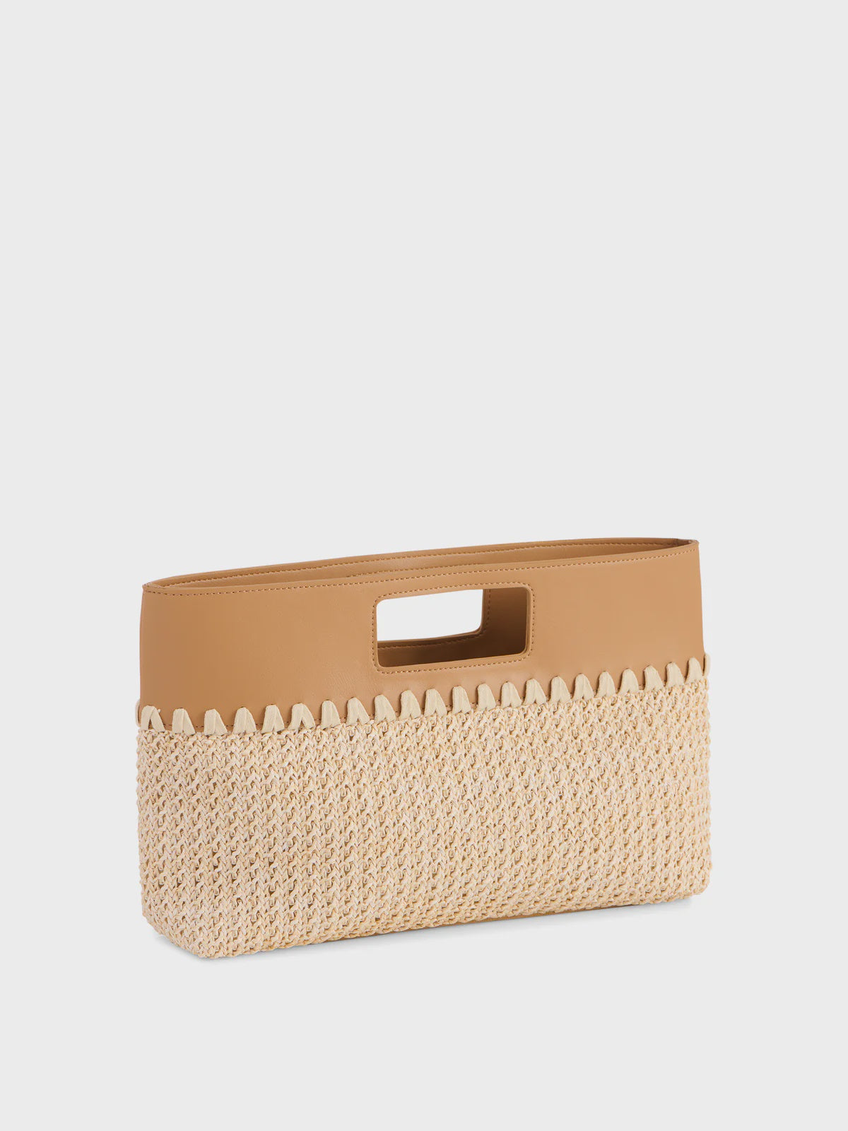 MIA TOP HANDLE CLUTCH in Tan