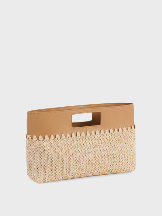 MIA TOP HANDLE CLUTCH in Tan