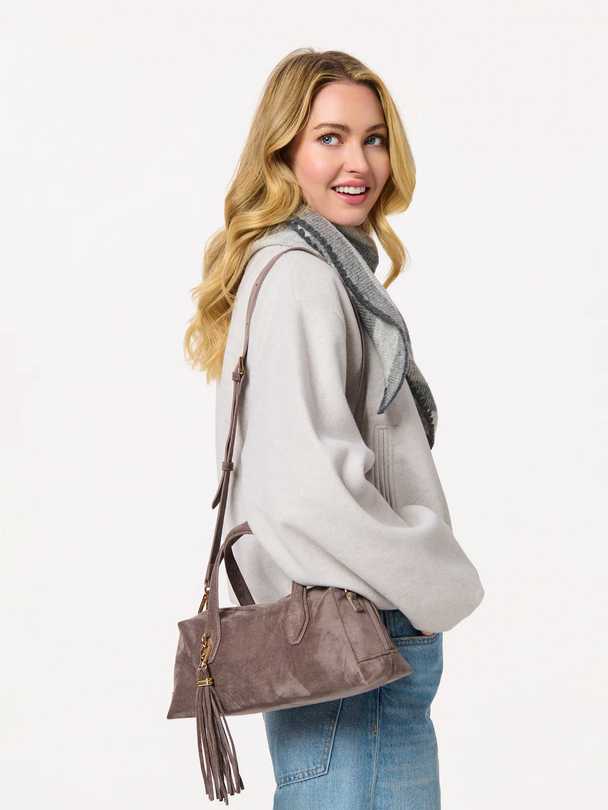 KYLIE MINI BOWLER BAG in Grey
