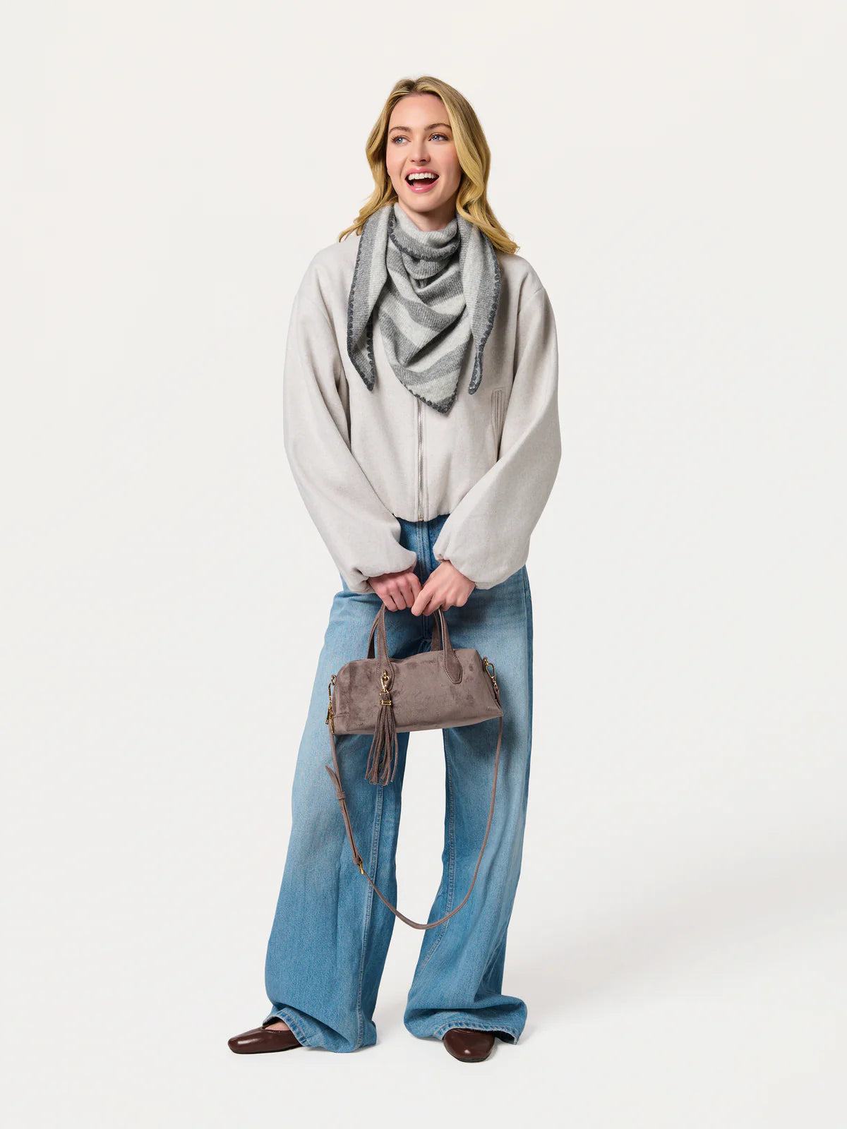 KYLIE MINI BOWLER BAG in Grey