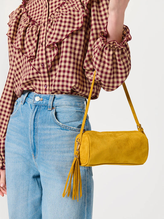 KYLIE BARREL SHOULDER BAG in Mustard
