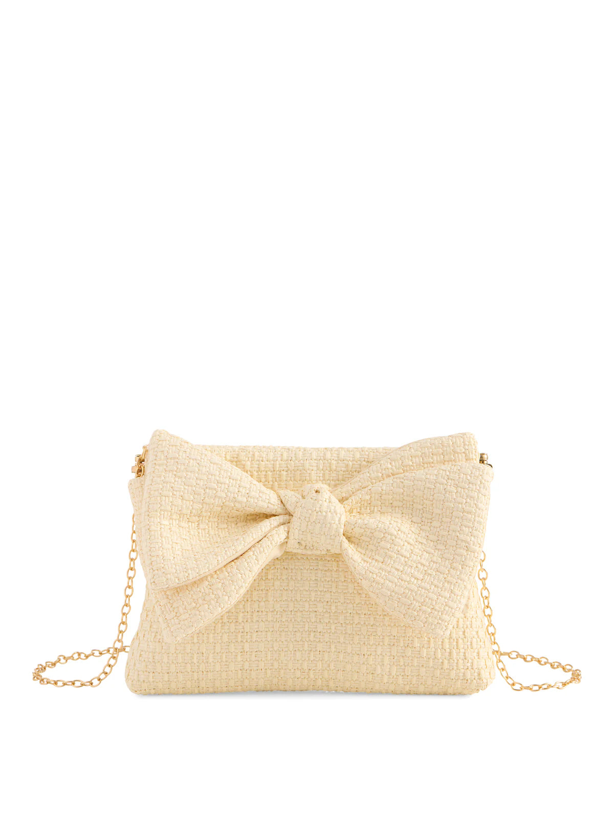 VERA BOW CLUTCH in Ivory