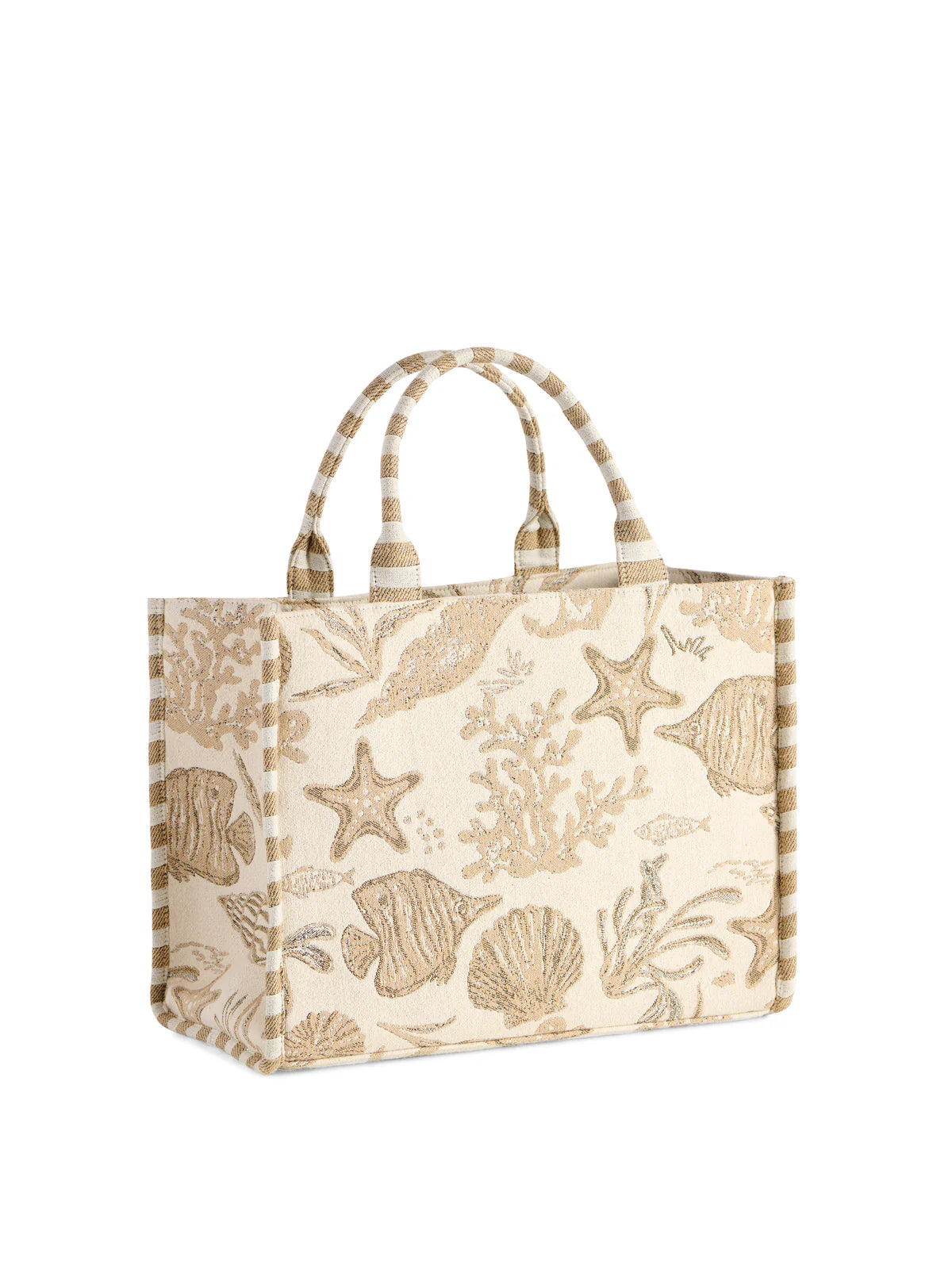 COASTAL JACQUARD TOTE in Beige