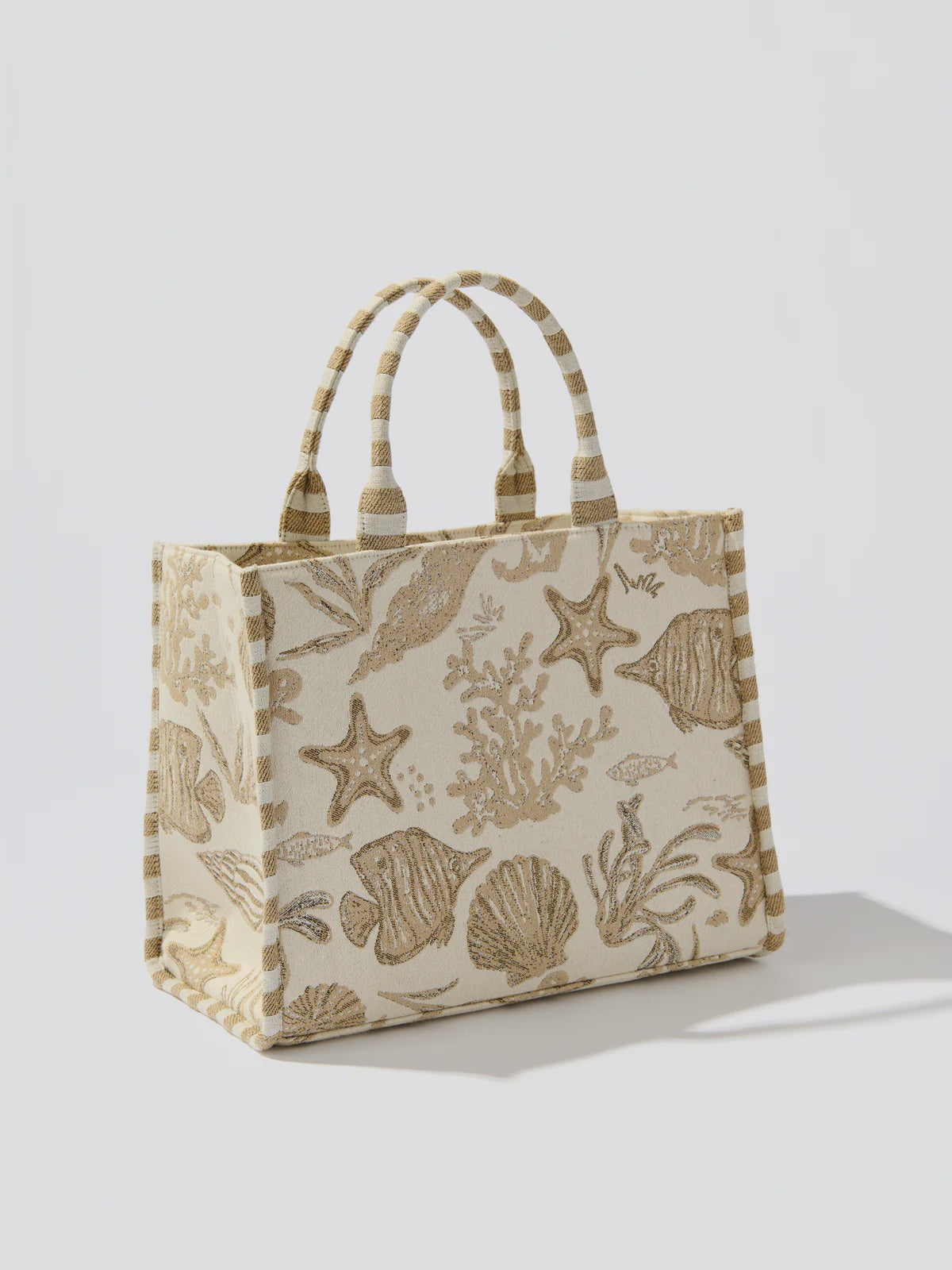 COASTAL JACQUARD TOTE in Beige