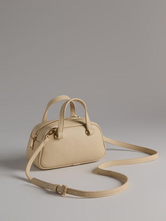 VALLERIE PEBBLE GRAIN MINI TOTE in Pebble