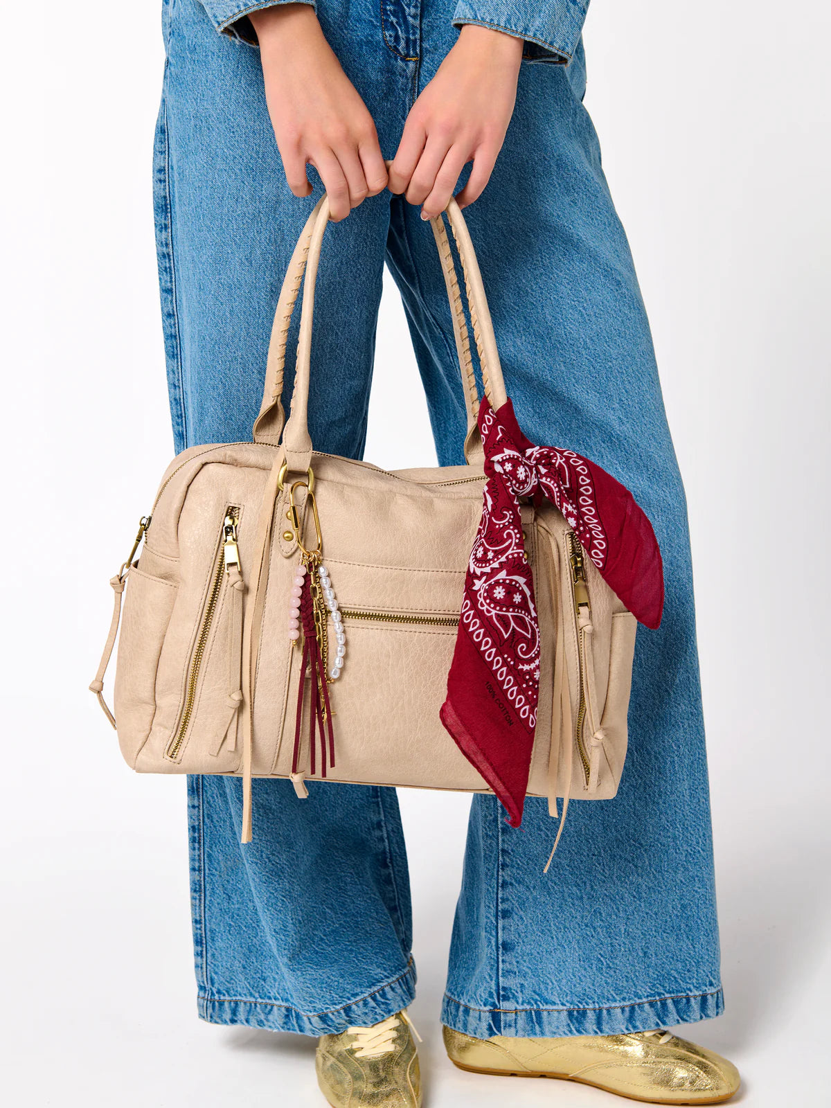 JESSIE BOWLING BAG in Stone