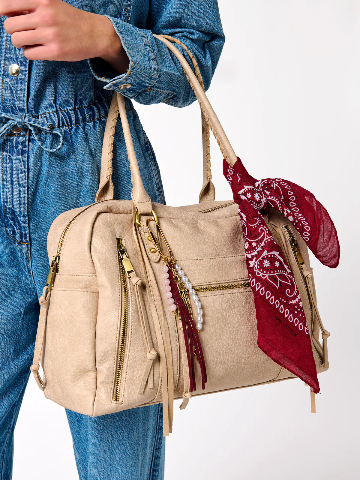 JESSIE BOWLING BAG in Stone