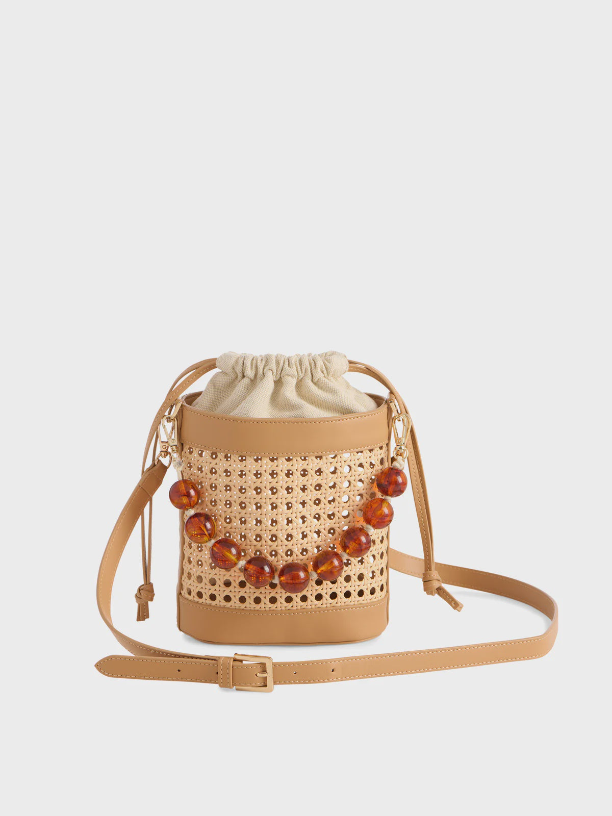 LYRA BUCKET BAG in Tan