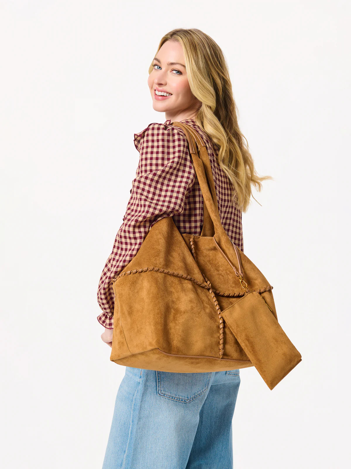PAIGE SLOUCHY TOTE in Saddle