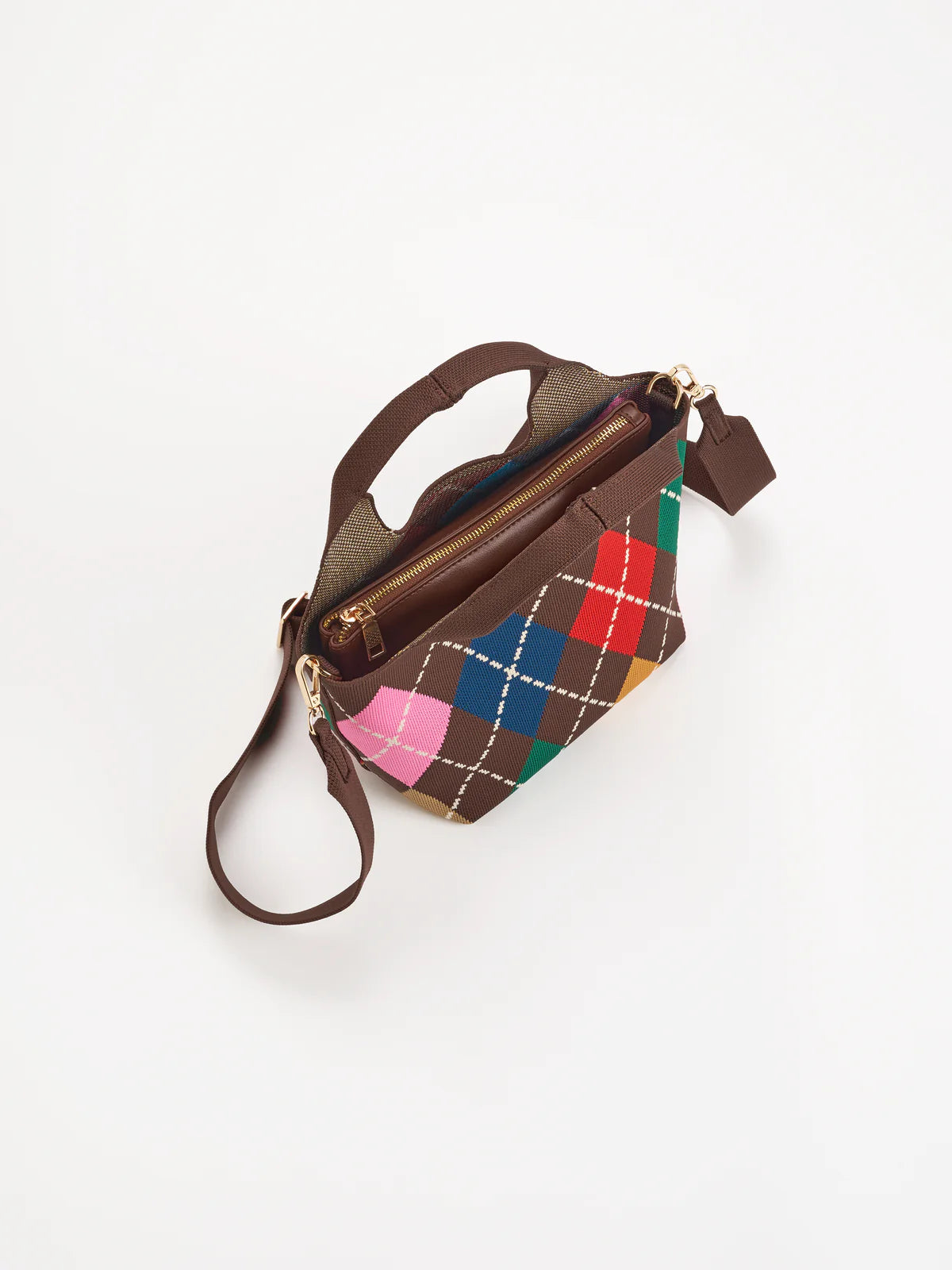 ROBBIE ARGYLE MINI TOTE in Brown