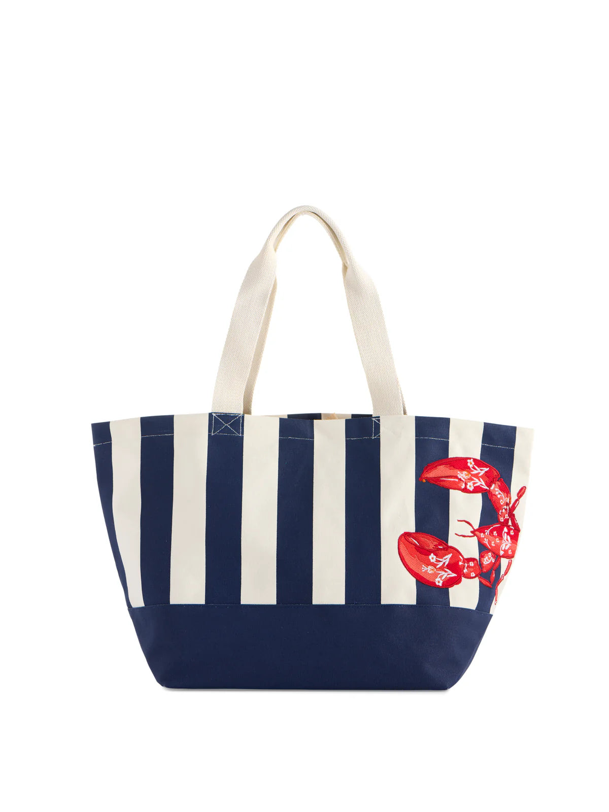 LOBSTER STRIPED TOTE in Navy