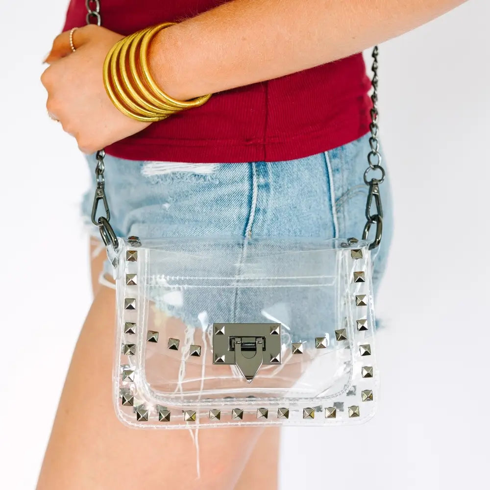 THE JACKIE STADIUM BAG in Gunmetal