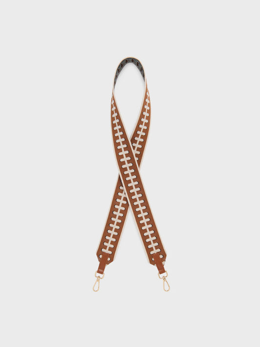 FOOTBALL LACE STRAP in Brown