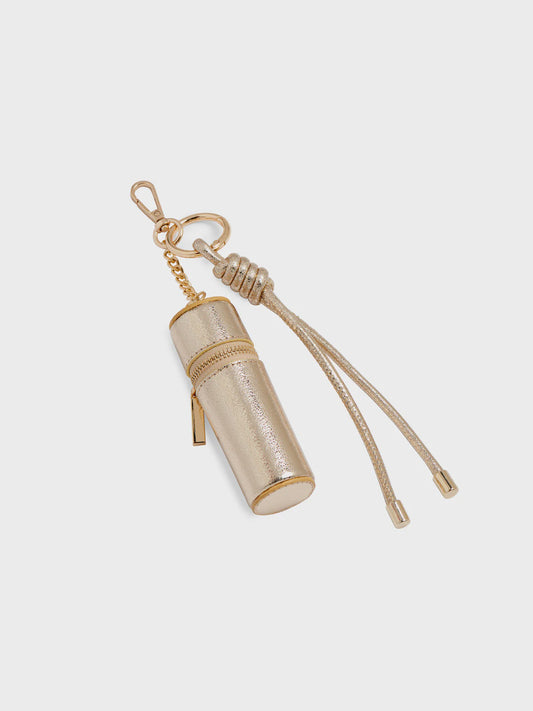 LIPSTICK HOLDER BAG CHARM in Gold