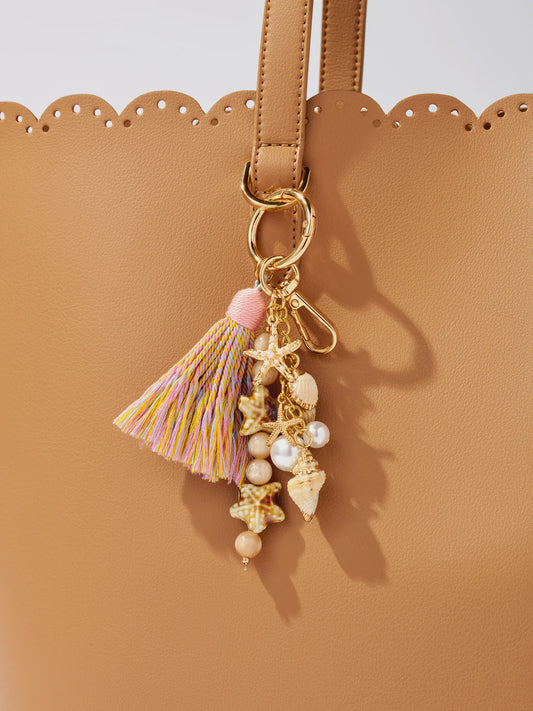 OCEAN BAG CHARM/KEY RING in Tan