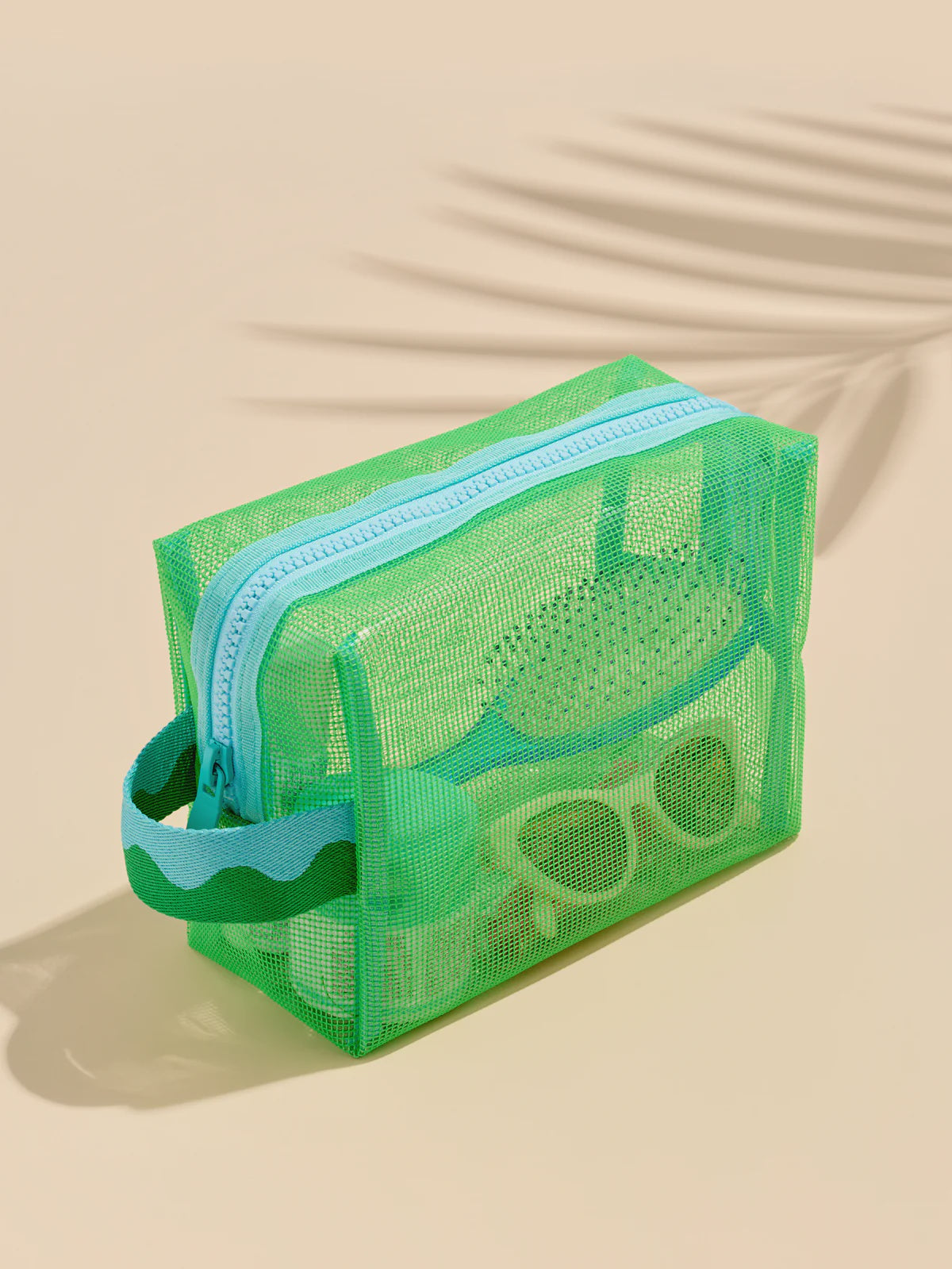 CAMDEN MESH ZIP POUCH in Green