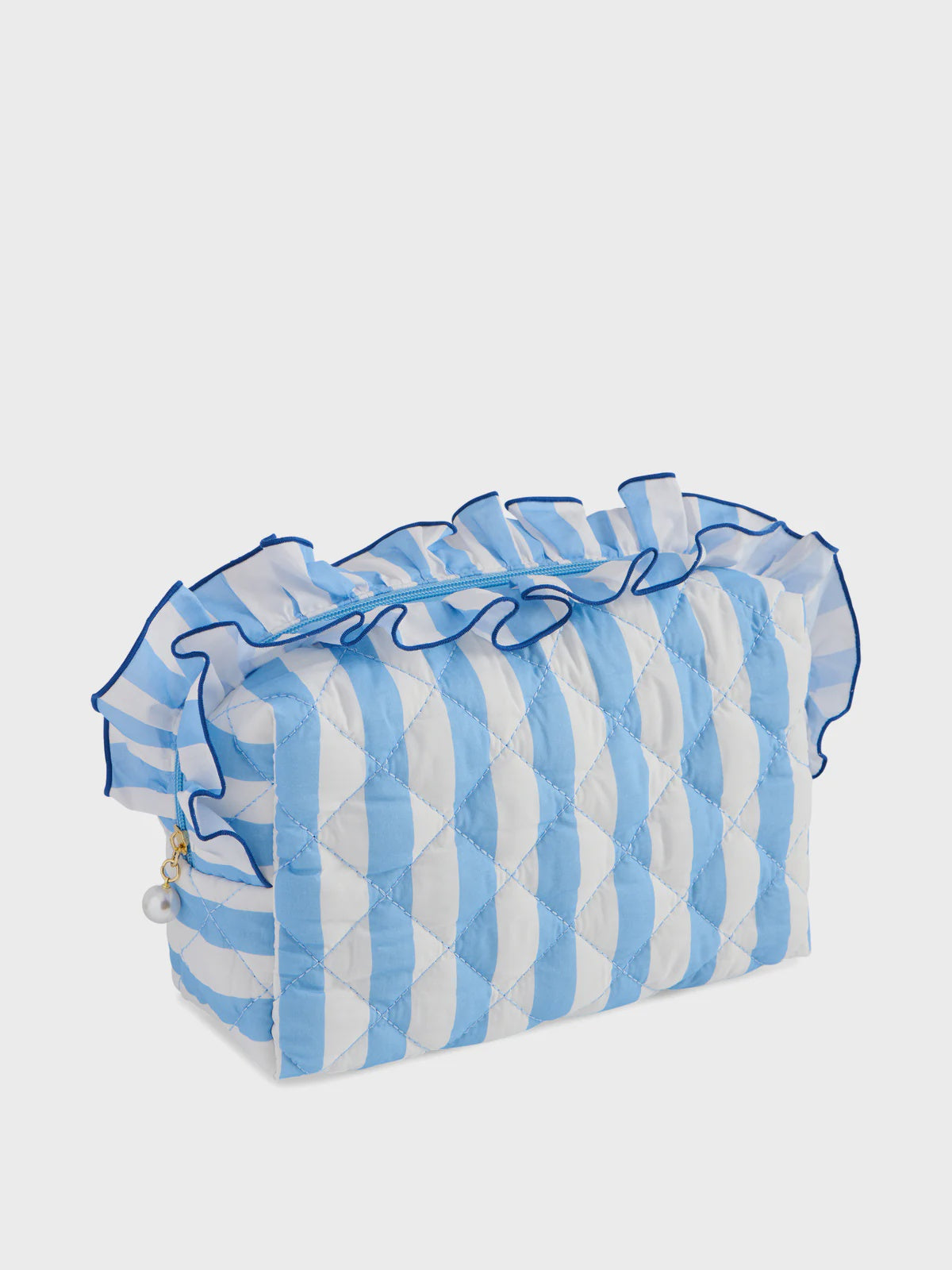 FANCY LARGE ZIP POUCH in Blue