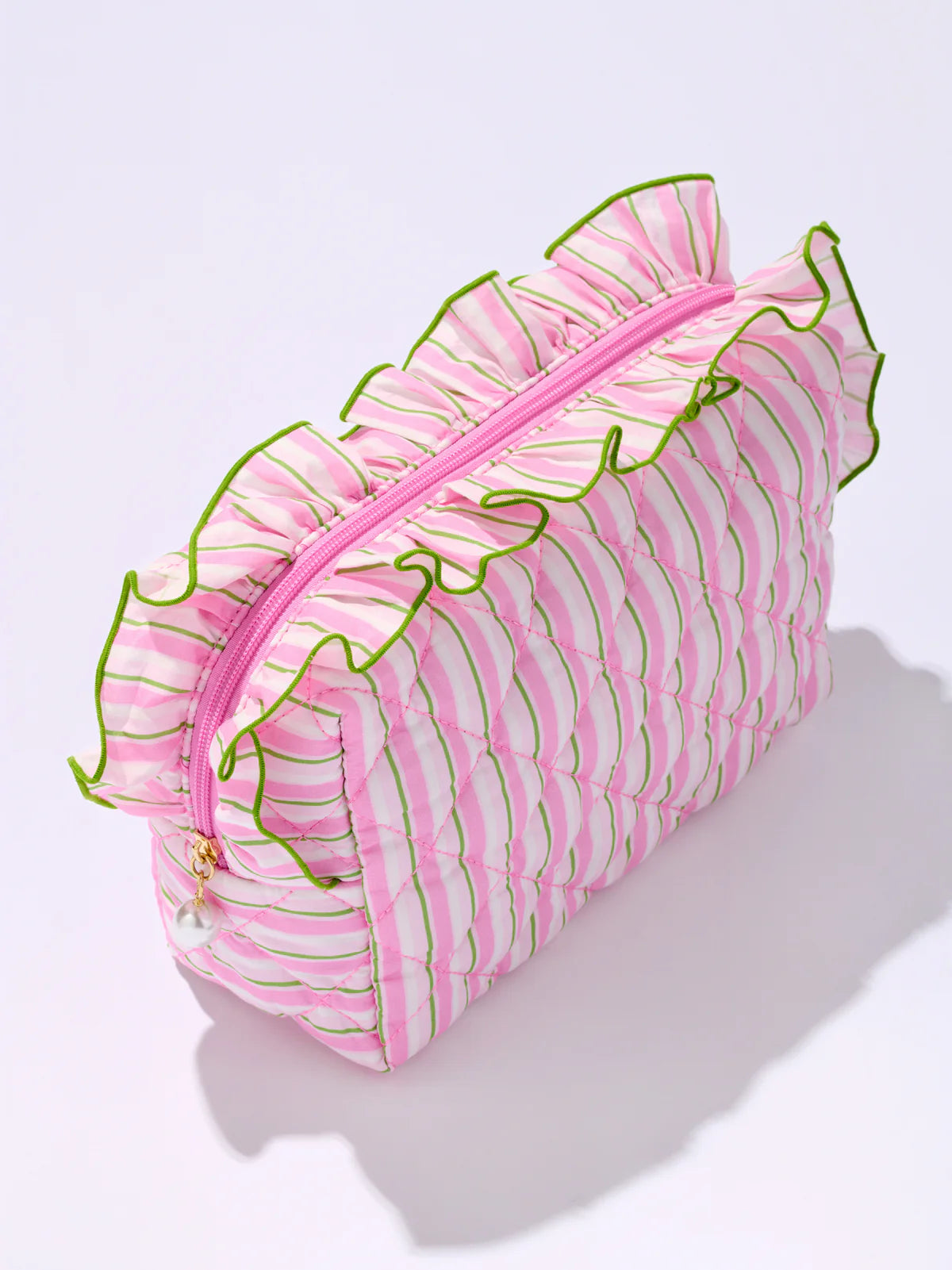 FANCY LARGE ZIP POUCH in Pink