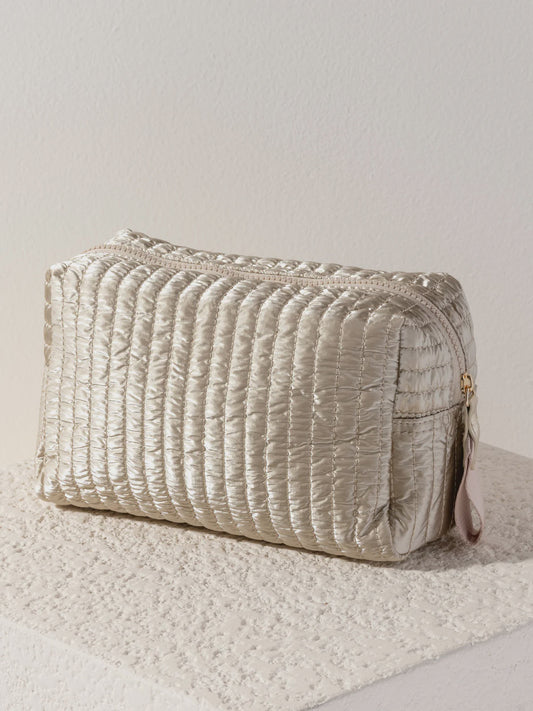 LOGAN LARGE BOXY COSMETIC POUCH in Gold