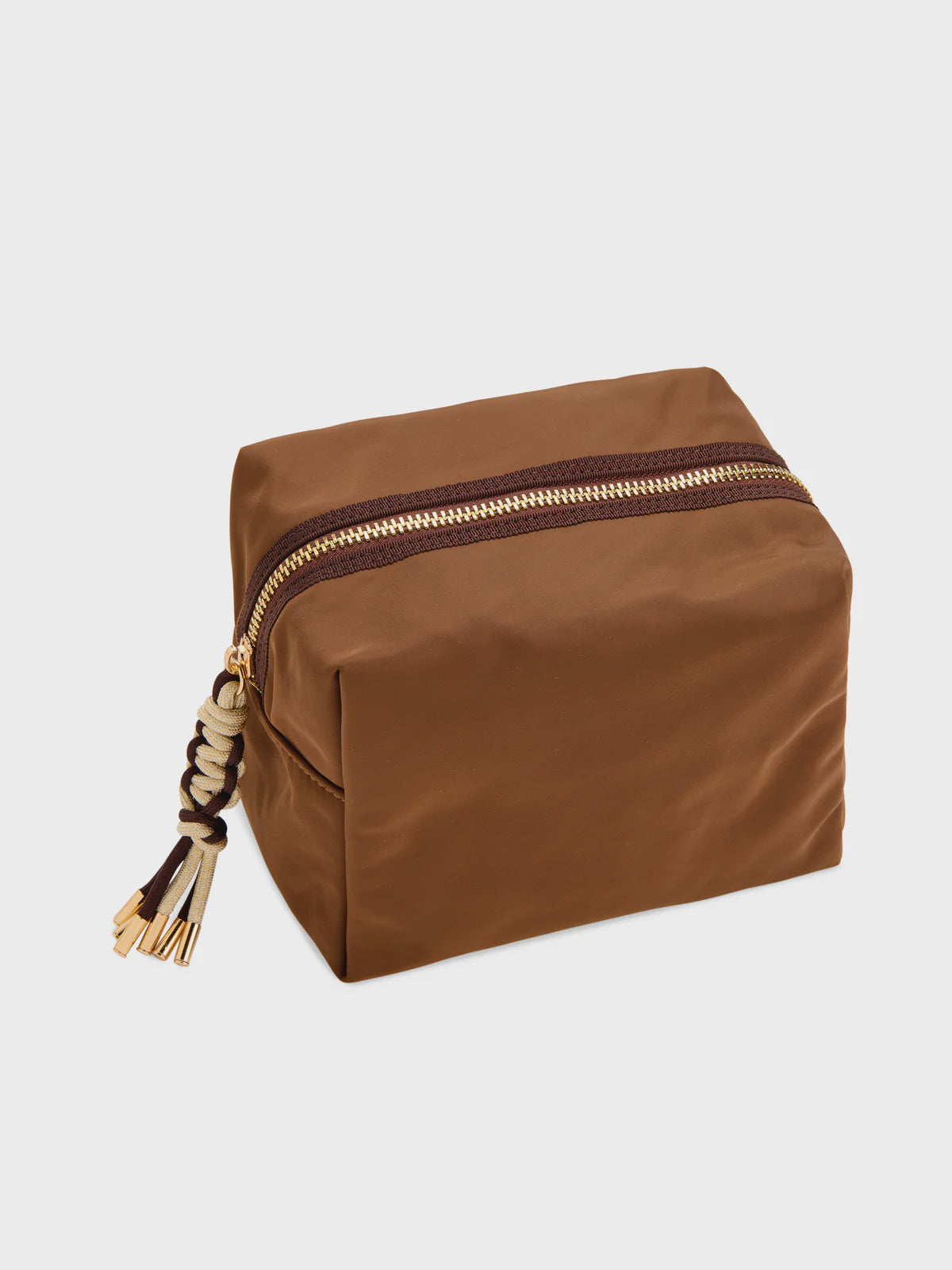 JET LARGE BOXY ZIP POUCH in Mocha