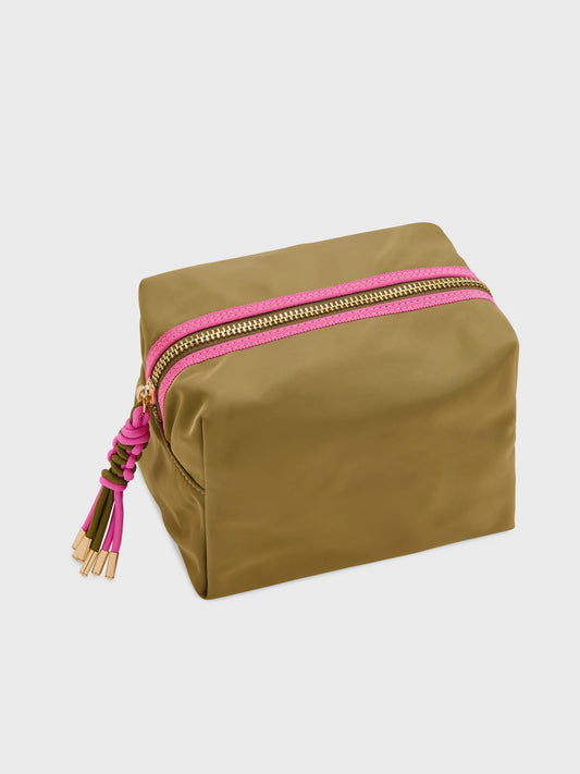 JET LARGE BOXY ZIP POUCH in Olive