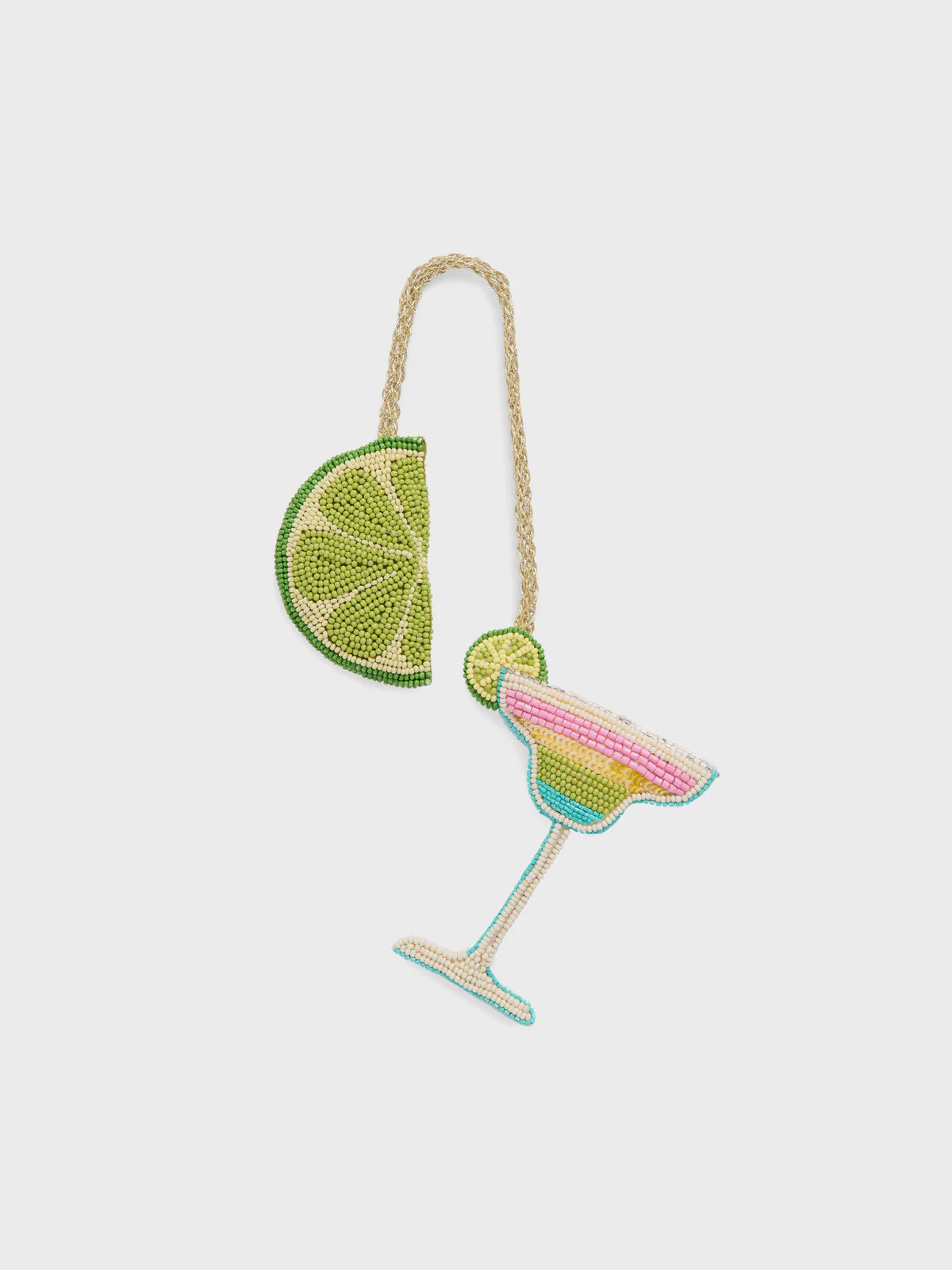 LIME/MARGARITA BEADED BAG CHARM in Multi