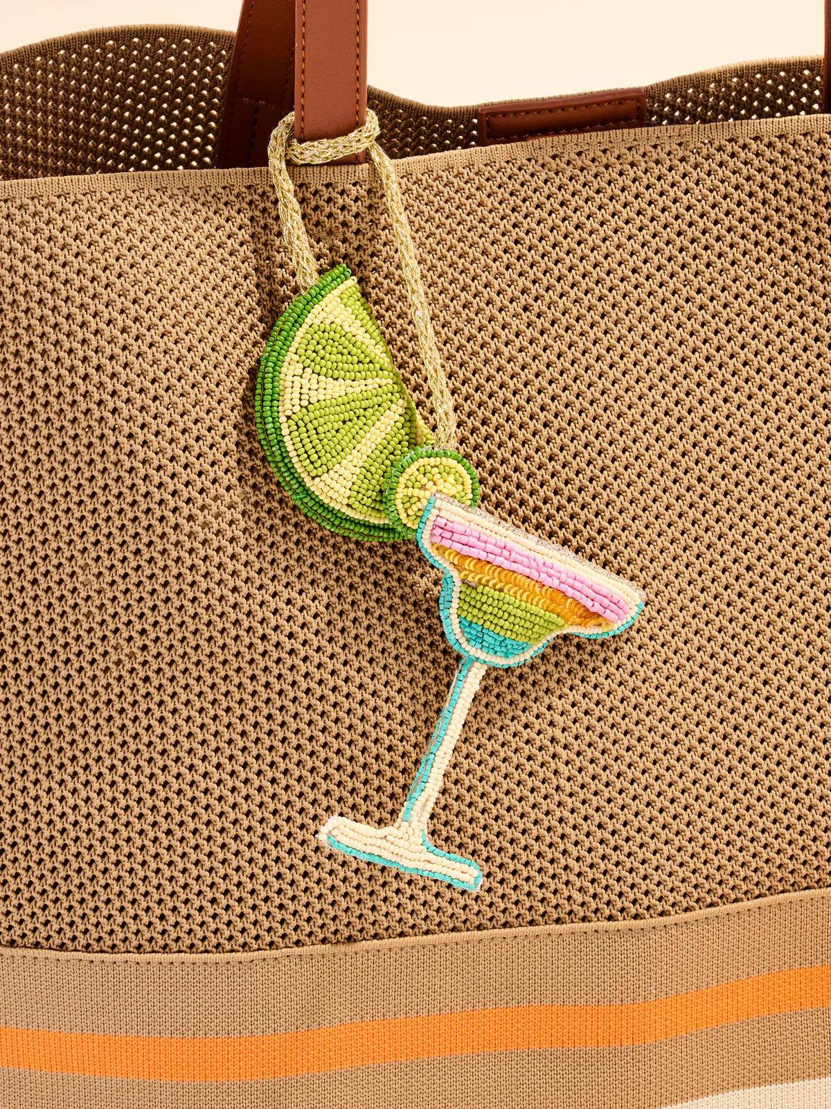 LIME/MARGARITA BEADED BAG CHARM in Multi