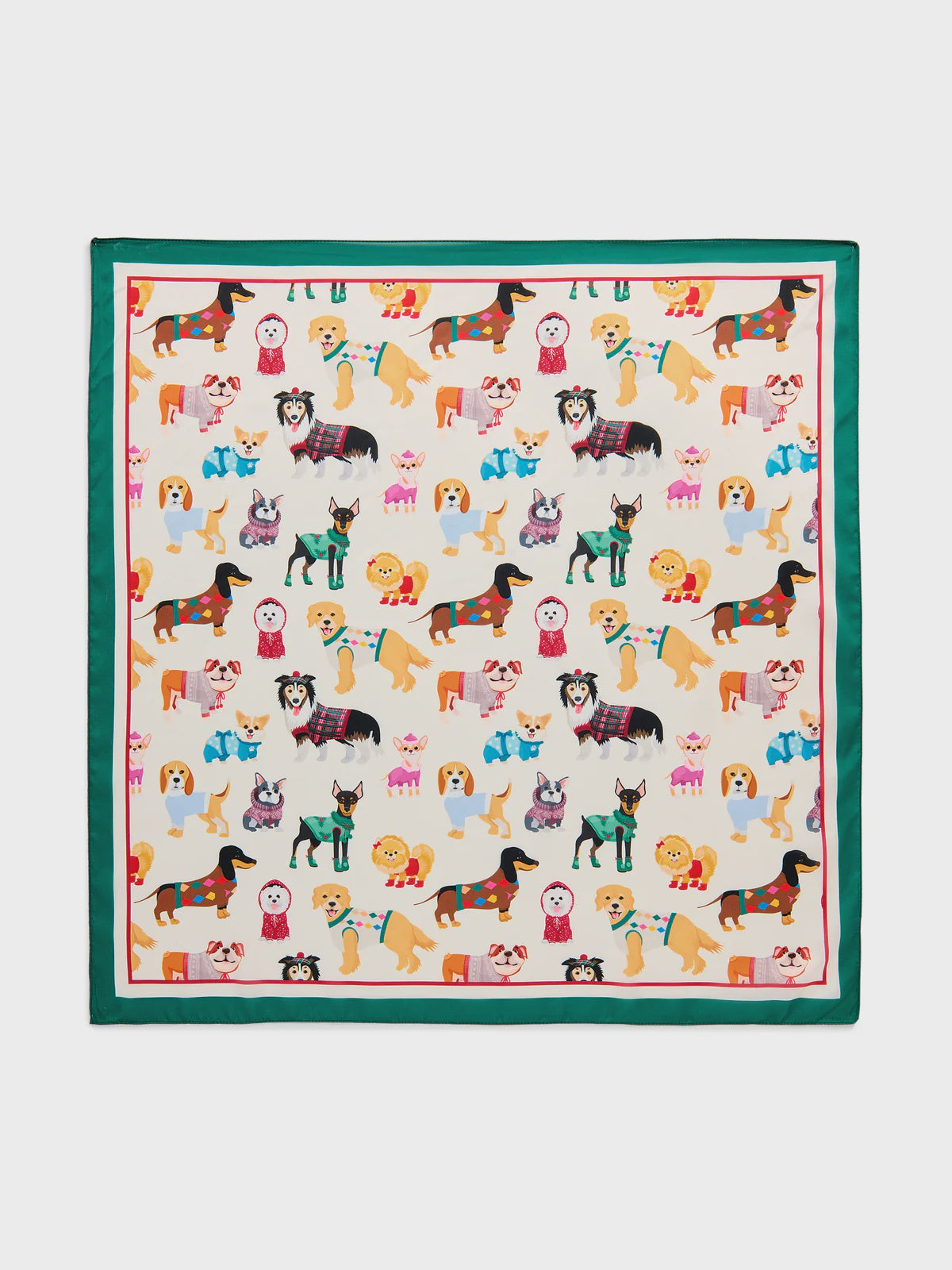 DOGGIES SQUARE SCARF in Ivory
