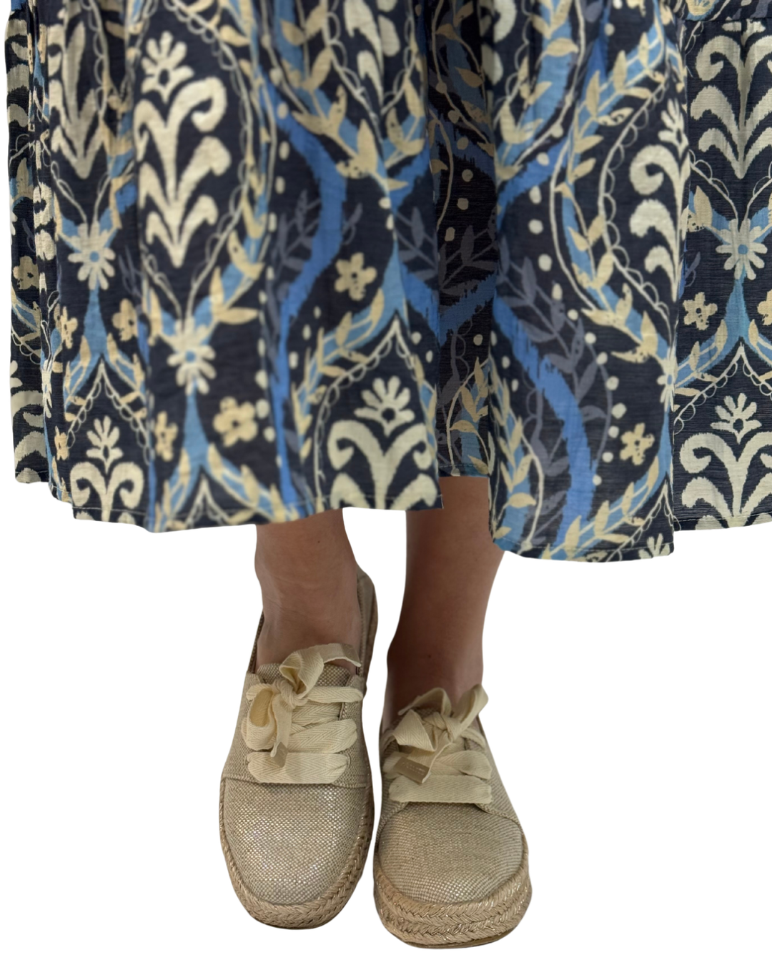 CAROLINA LACE-UP ESPADRILLE in Champagne Glitter