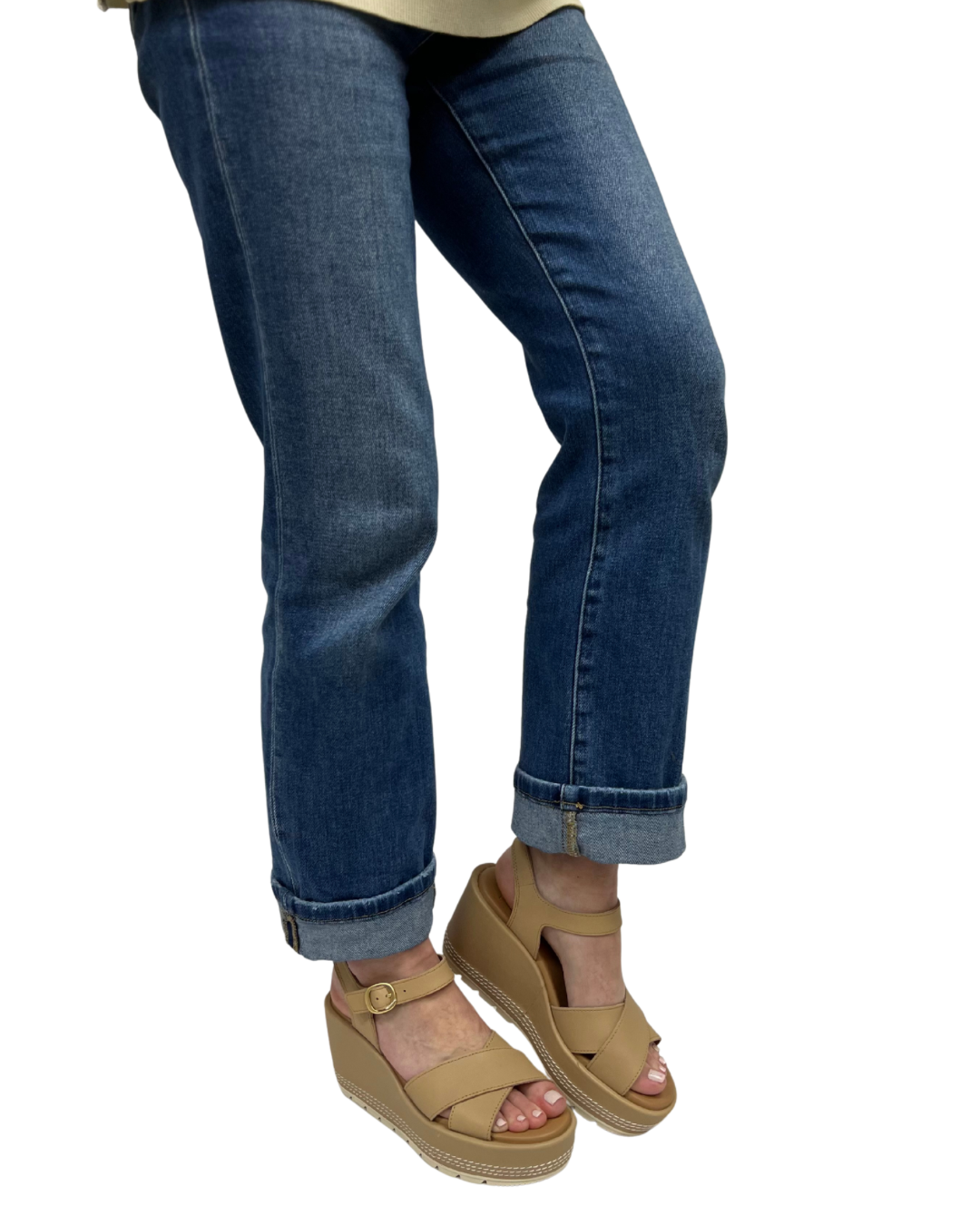 SUNPEAK WEDGE ANKLE STRAP in Honest Beige + Chalk