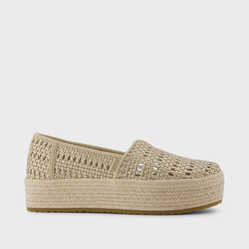 VALENCIA PLATFORM ESPADRILLE in Champagne Metallic