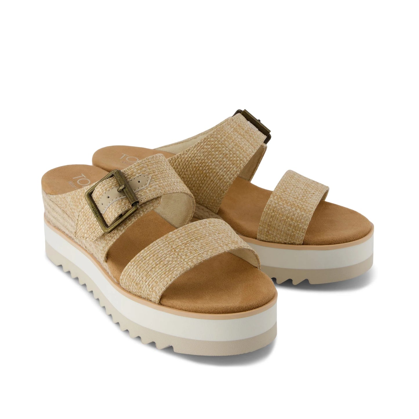 DIANA MULE BUCKLE in Almond Raffia
