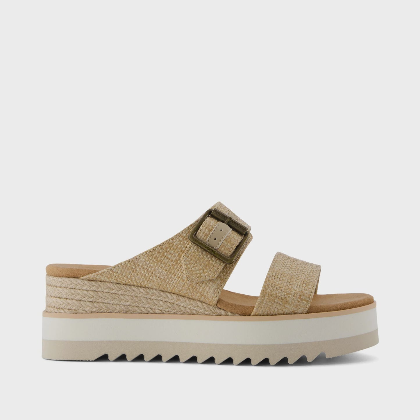 DIANA MULE BUCKLE in Almond Raffia