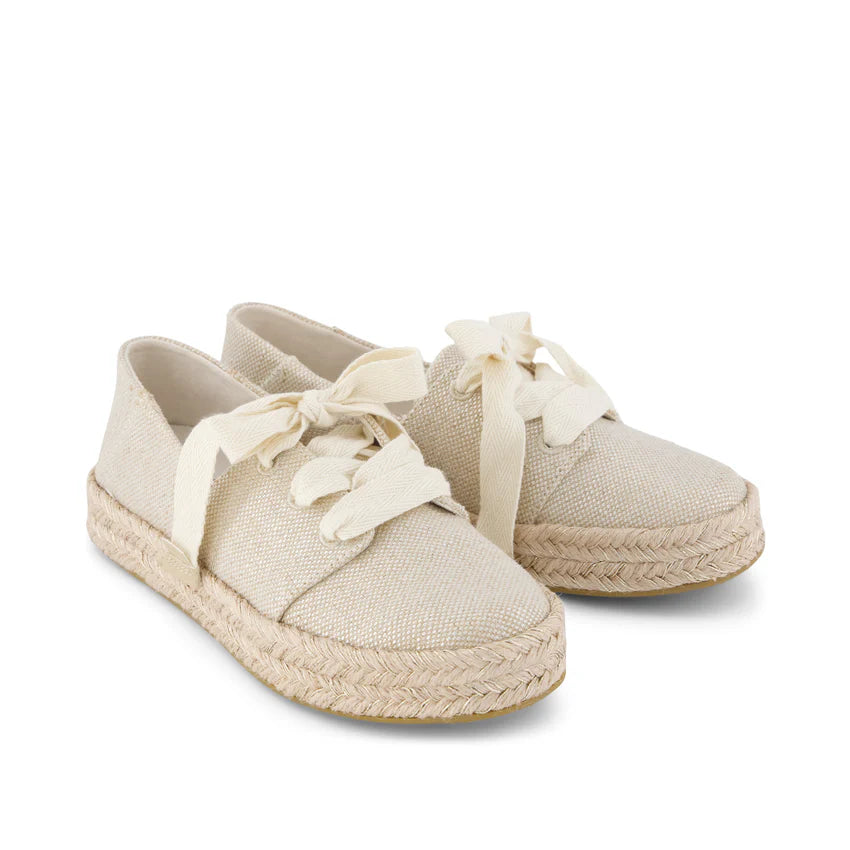 CAROLINA LACE-UP ESPADRILLE in Champagne Glitter