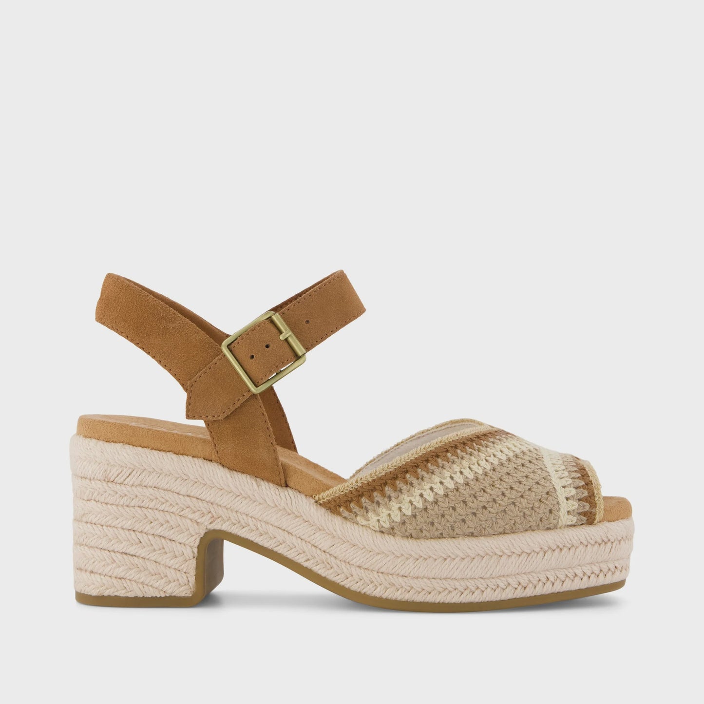 ISLA PEEP TOE in Almond Crochet