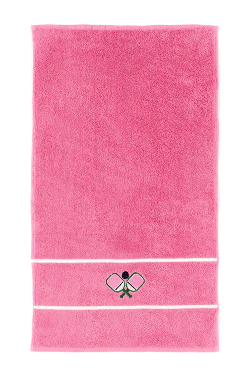 PICKLEBALL PADDLES HAND TOWEL in Pink