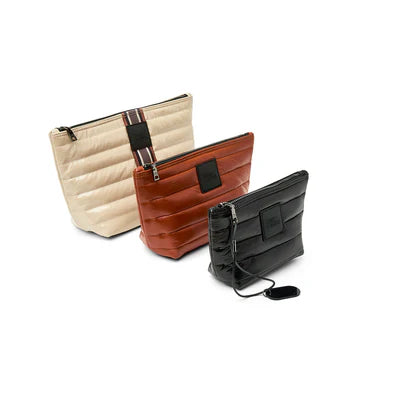 TRAVEL TRIO in Blonde/Mocha Stripe/Black