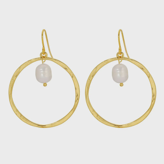 OPEN DROP EARRINGS WITH PEARL