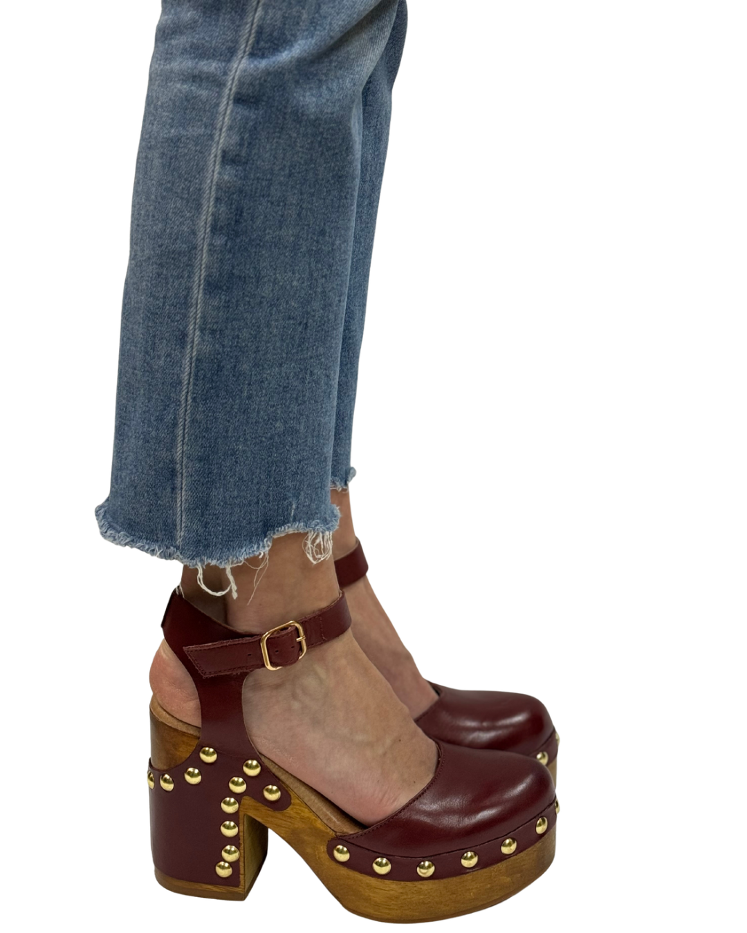 CECELIA STUDDED CLOG in Mahogany