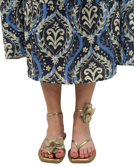 MISMATCH MAGNOLIA SANDAL in Gold