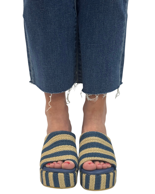 TERRY in Navy Stripe