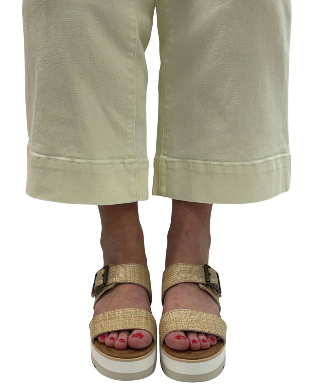 DIANA MULE BUCKLE in Almond Raffia