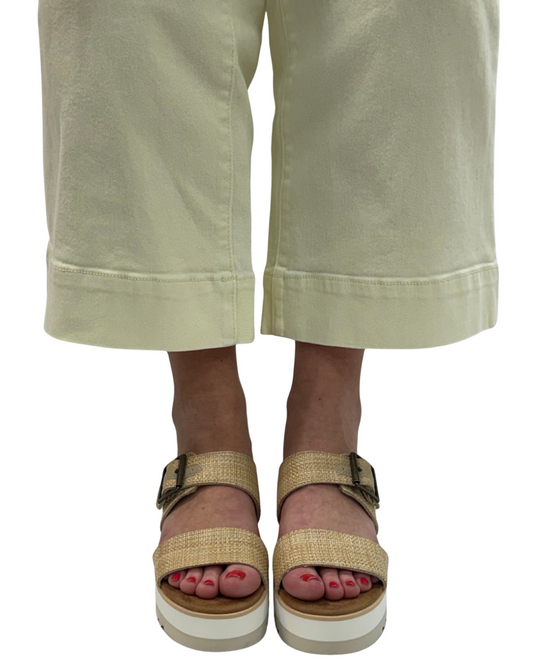 DIANA MULE BUCKLE in Almond Raffia