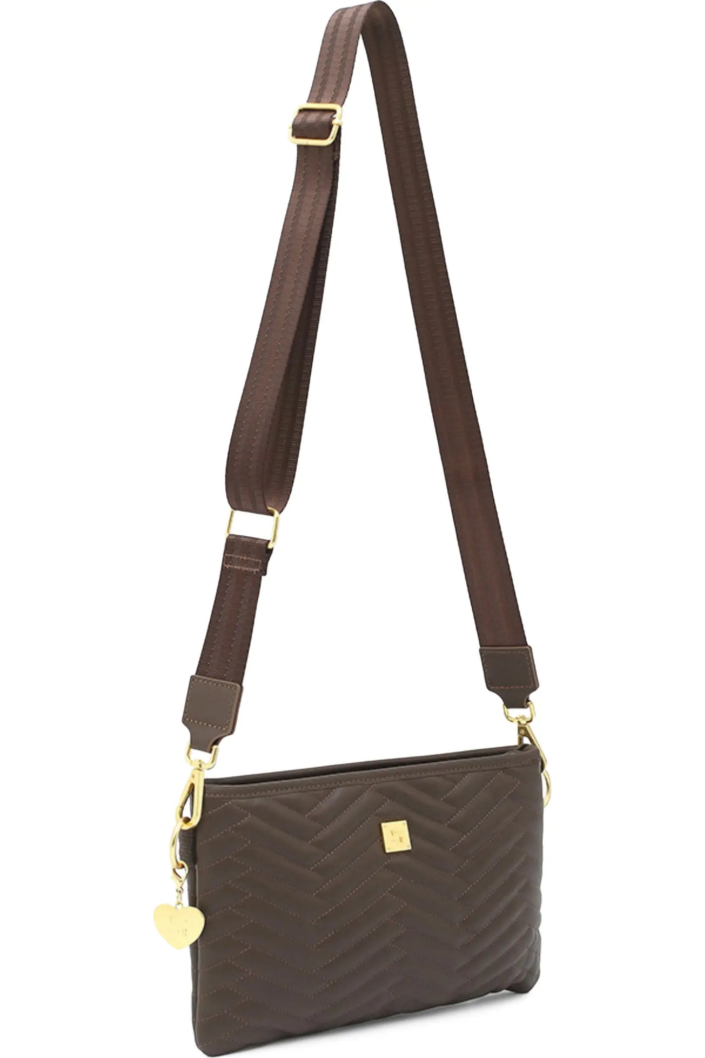 ALMOST FAMOUS ITALIAN LEATHER in Espresso Moto Quilting